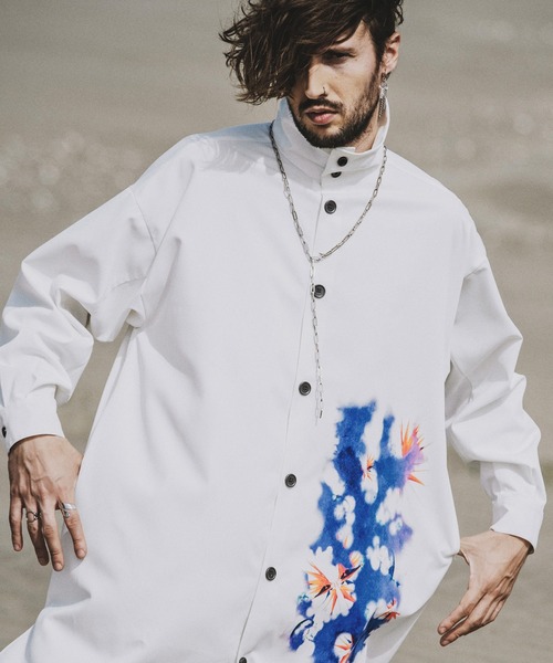 NO ID.（ノーアイディー） シャツ 「NO ID.」Print Big Long Shirt