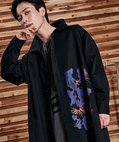 NO ID.（ノーアイディー） シャツ 「NO ID.」Print Big Long Shirt