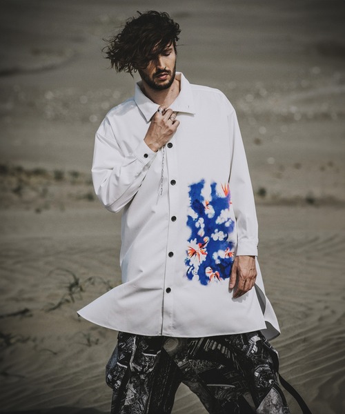 NO ID.（ノーアイディー） シャツ 「NO ID.」Print Big Long Shirt