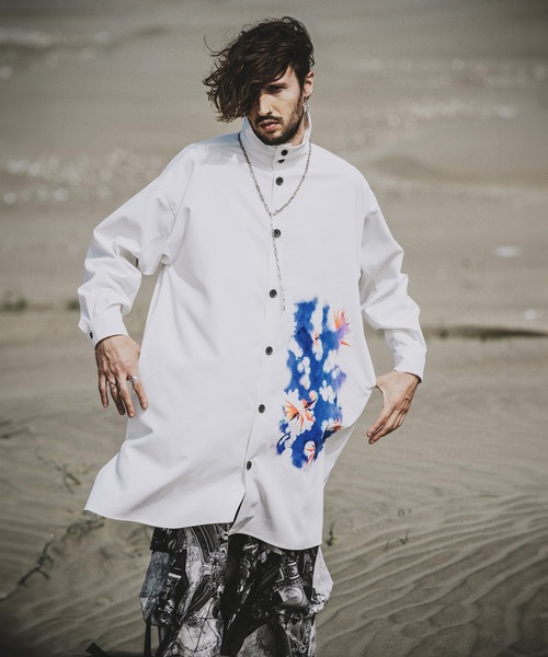 NO ID.（ノーアイディー） シャツ 「NO ID.」Print Big Long Shirt