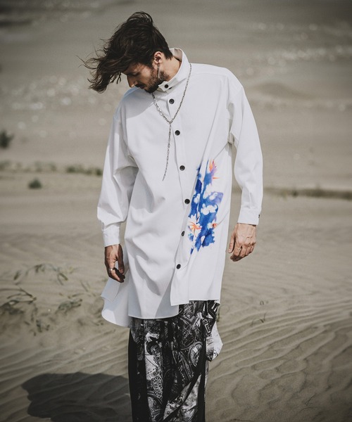 NO ID.（ノーアイディー） シャツ 「NO ID.」Print Big Long Shirt