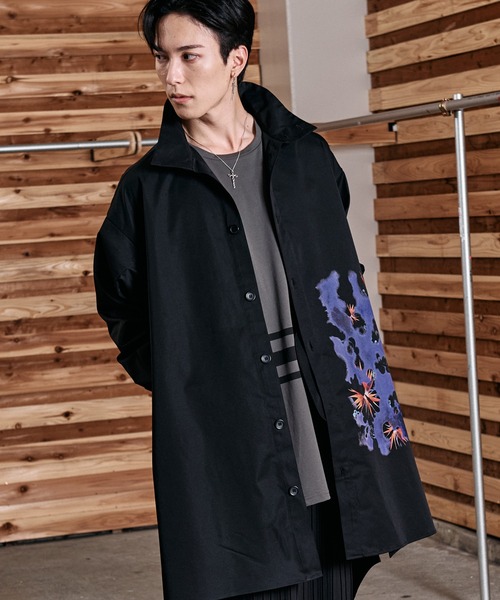NO ID.（ノーアイディー） シャツ 「NO ID.」Print Big Long Shirt