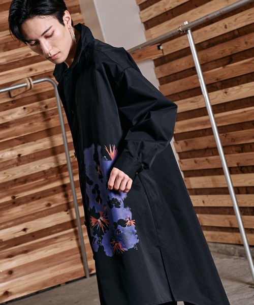 NO ID.（ノーアイディー） シャツ 「NO ID.」Print Big Long Shirt