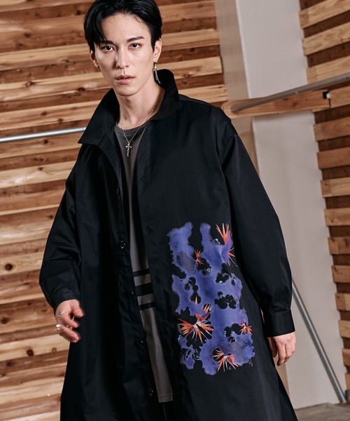 NO ID.（ノーアイディー） シャツ 「NO ID.」Print Big Long Shirt