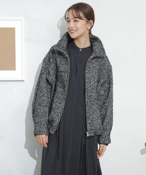 NANO universe（ナノ・ユニバース） コート アウター ツイードジップ