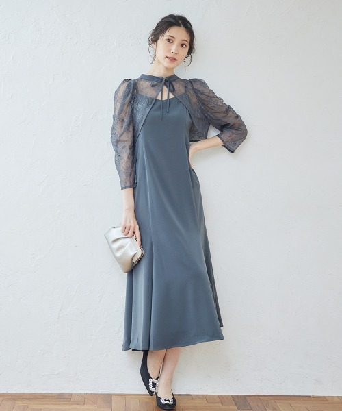 組み合わせ自由】【結婚式】ウエストピンタックフレアワンピース