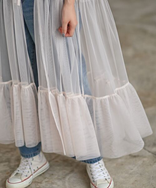 アルページュストーリー　チュールキャミ付ノースリニット　ライトグレー Style Coordinate │【公式通販】Arpege story（アルページュ