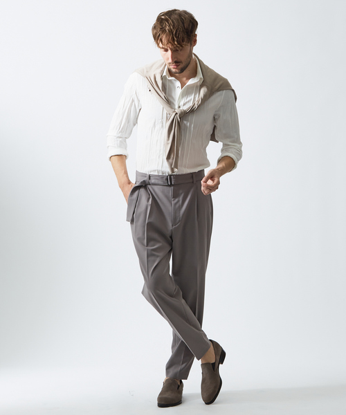 5351 POUR LES HOMMES パンツ ベルテッド テーパード パンツ メンズ