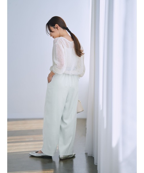 cohina コヒナ ドロストリネンライクワイドパンツ short ドロストリネンライクワイドパンツ-short & regular | 小柄・低