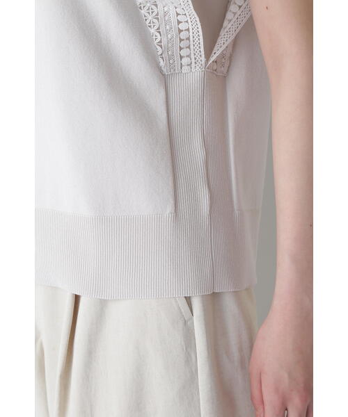 human woman レースドッキングニットトップス human woman｜◇レースドッキングニットトップス | Rakuten