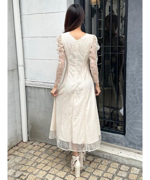 【定価49,500円】ヤマダヤ　レースとリボンのワンピース　ホワイト　M EATME（イートミー） ワンピース ダブルリボンレースワンピース