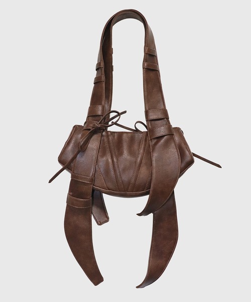 VIAVANDA ダークブラウン ハンドバッグ VIAVANDA ショルダーバッグ バッグ STRINGS MULTI BAG レディース