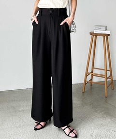 スラックス パンツ 「新色追加」「5サイズ展開」春夏にぴったり。ハイウエストダブルタックワイドスラックス レディース