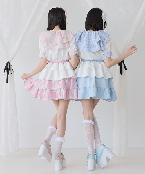 Drawer - ♡新品　ella selectshop 2way セーラーフリルブラウス DearMyLove ブラウス シャツ 二段フリルセーラーブラウス