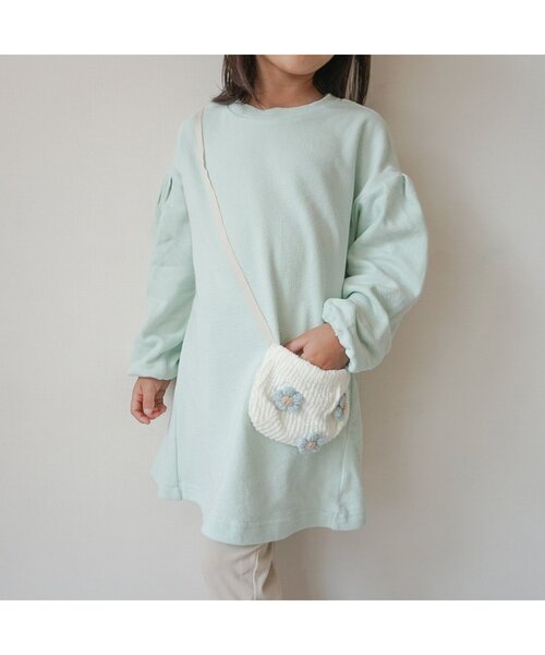 apres les cours tシャツ 「WEB限定」お花モチーフニットポシェット 