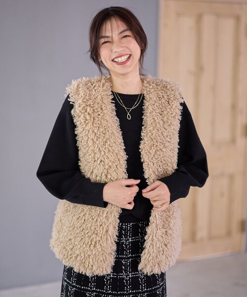 ベスト ジレ 「手洗い可」カールボアジレ レディース