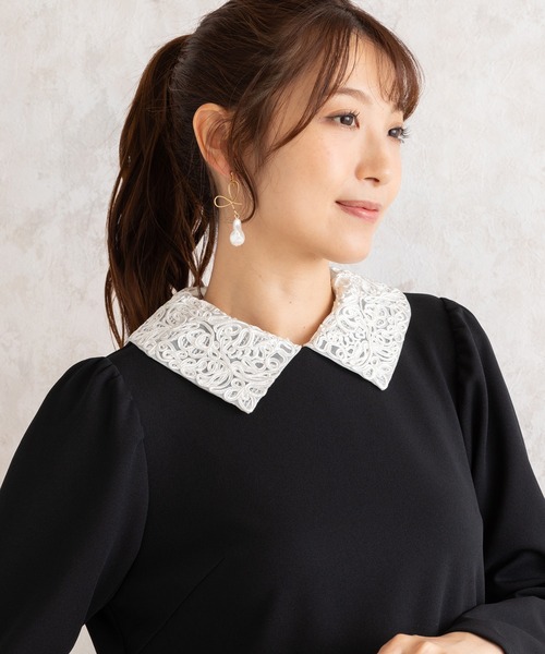 ローズティアラ　パフスリーブレース切替ブラウス　46 新品 ローズティアラ パフスリーブレース切替ブラウス 46 新品 - メルカリ