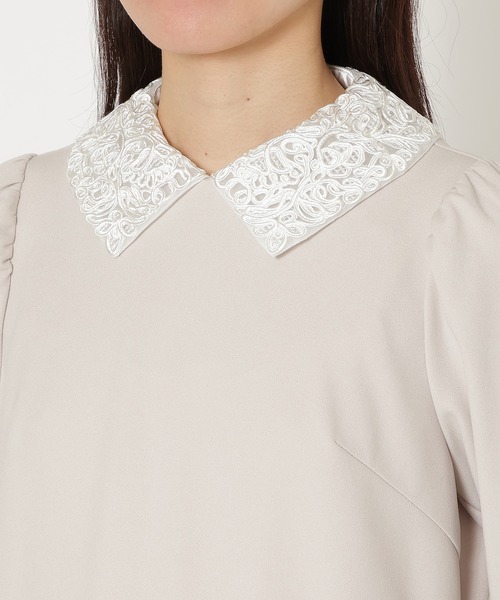 Rose Tiara（ローズティアラ） ブラウス シャツ 襟付きフリル切替