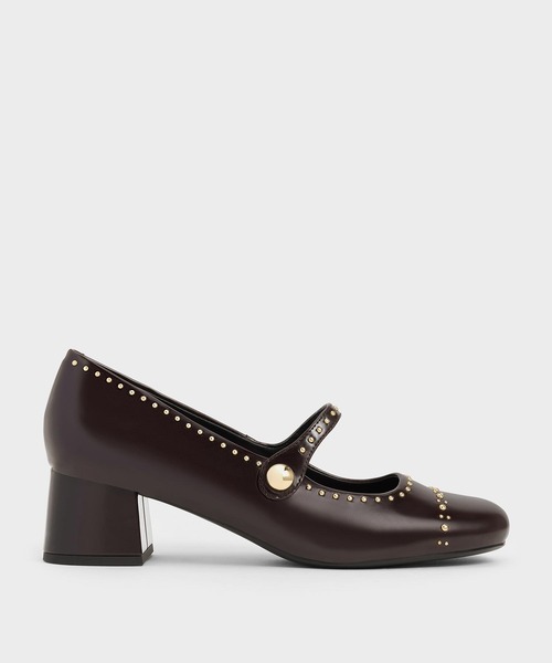 CHARLES & KEITH◆ポインテッドトゥ メリージェーン パンプス CHARLES ＆ KEITH パンプス スタッズ メリージェーンパンプス