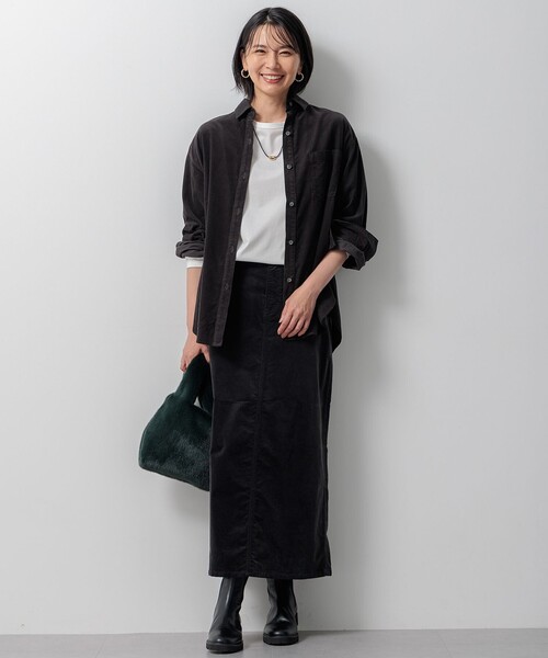 23区 スカート 「洗える」23区DENIM ベルベットストレッチ A