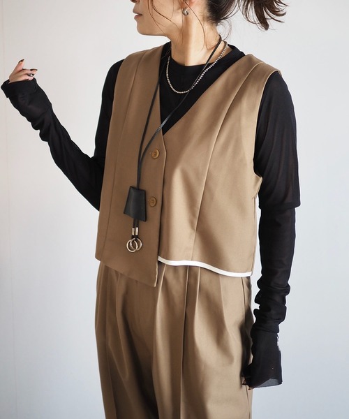 セール】 Supima Cotton Chino アシンメトリーベスト （ベスト