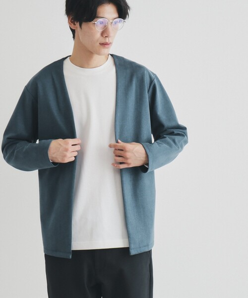THE SHOP TK カーディガン 杢スウェードタッチカーディガン メンズ