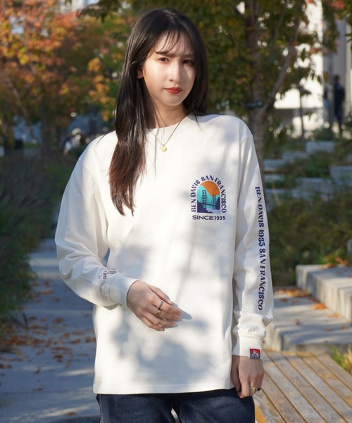 BEN DAVIS - BEN DAVIS レディースシャツ BEN DAVIS（ベンデイビス） tシャツ LADIES PRINT LONG SLEEVE