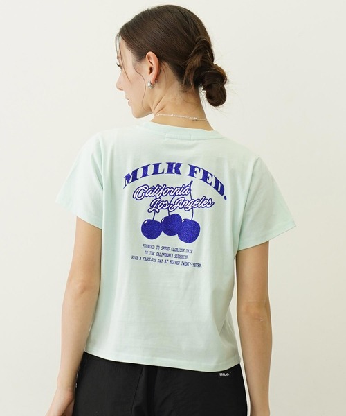 tシャツ GLITTER  CHERRY COMPACT S/S TEE レディース