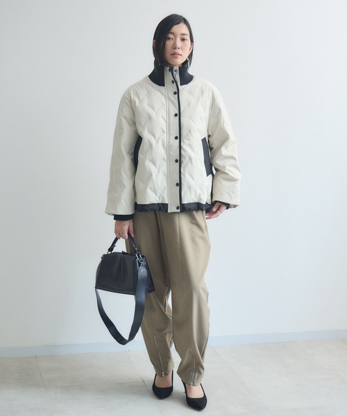 美品　カステルバジャック 総柄 ダウンジャケット　2way 黒　2 Confirm（コンファーム） ダウンジャケット ダウン AW ヴィンテージ