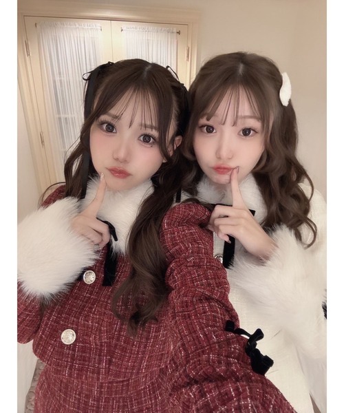 アウター ラメツイードファージャケット レディース : 88504420 