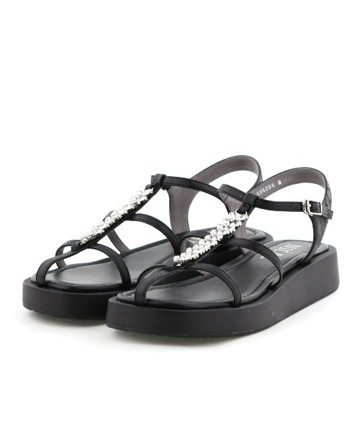 NICAL ビジューデザイン ブラックミュール _ new item! ⬛︎ カラービジュー厚底スポーツサンダル ¥19,800