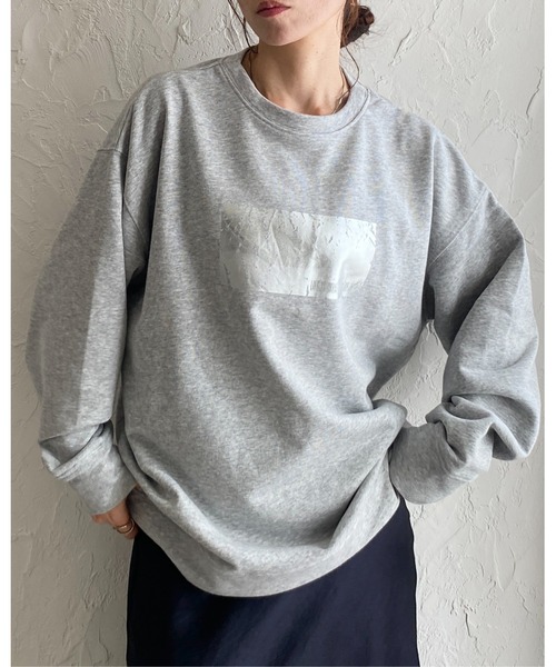 She's Closet トレーナー スウェット オーバーサイズ長袖メタリック箔