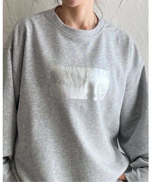 She's Closet トレーナー スウェット オーバーサイズ長袖メタリック箔