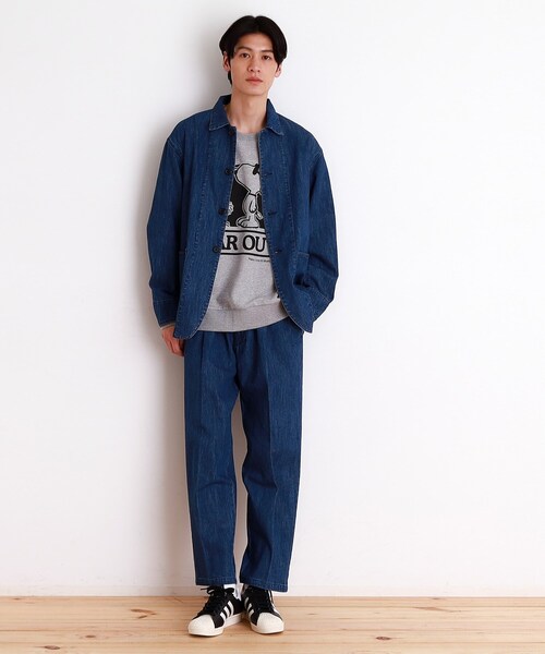 THE SHOP TK ワイドパンツ パンツ 綿麻デニムワイドイージーパンツ