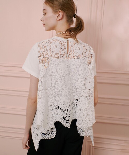 tシャツ  「LOULOU WILLOUGHBY」レースドッキングプルオーバー レディース LOULOU WILLOUGHBY tシャツ 「LOULOU WILLOUGHBY」レース