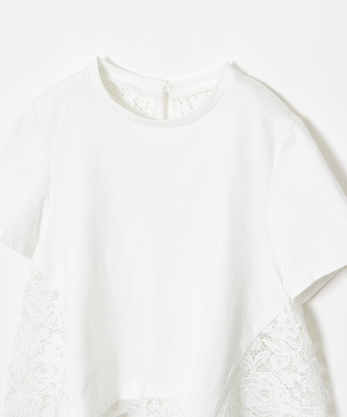 ルルウィルビー 25SS レースドッキングプルオーバーブラウス カットソー 半袖 LOULOU WILLOUGHBY（ルルウィルビー） tシャツ 「LOULOU WILLOUGHBY