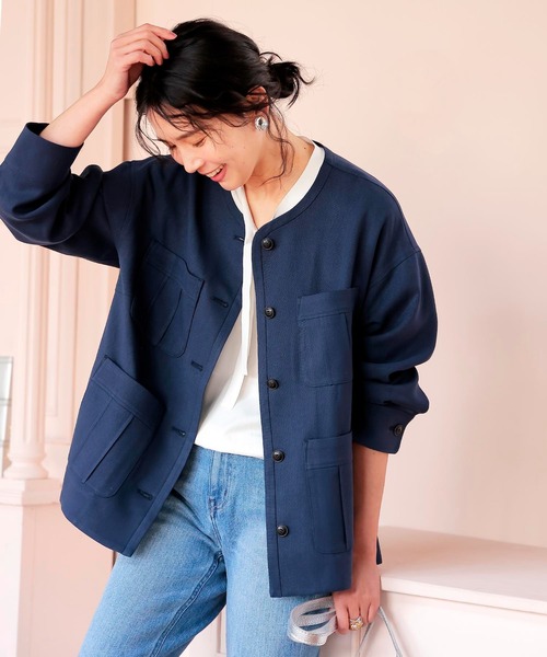 Jines（ジネス） ジャケット ノーカラージャケット テンセルポケット