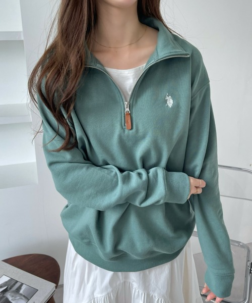[U.S. POLO ASSN.] тренировочный cut and sewn L черный женский 