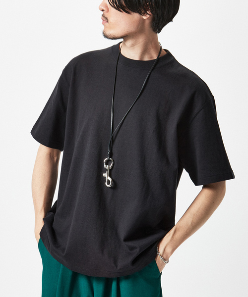 「LOOPWHEELER」 半袖Tシャツ MEDIUM ブラック メンズ