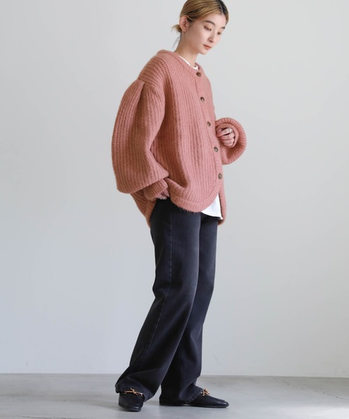「select MOCA」 ニットカーディガン FREE ピンク レディース_画像9