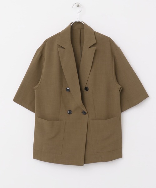 〈週末価格〉UNITEDTOKYO リネンライクハーフスリーブジャケット Quick dry リネンライクハーフスリーブジャケット(1 ECRU