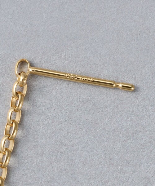 ete チェーンピアス　パール レイヤード] パール チェーン ピアス（872315） ｜ women