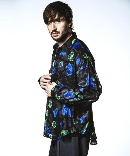 NO ID.（ノーアイディー） tシャツ 「NO ID.」Sheer Flower Big Shirt