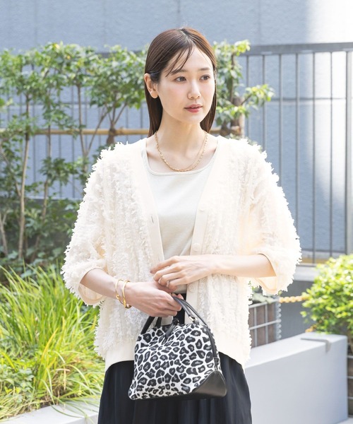 GLOBAL WORK カーディガン ジャガードフリンジカーディガン