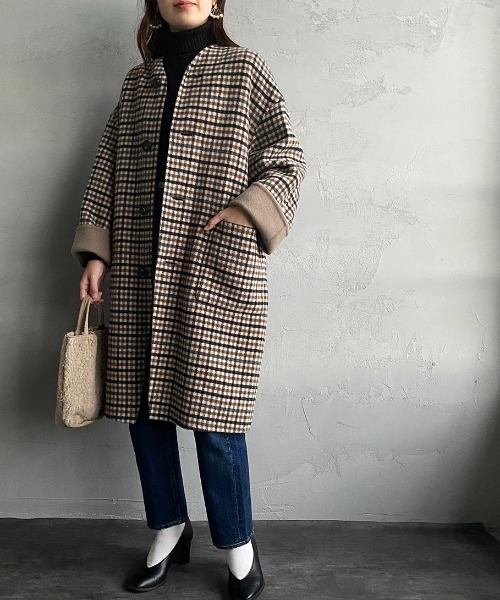 LE GLAZIK（ルグラジック） ノーカラーコート 36 ベージュ レディース