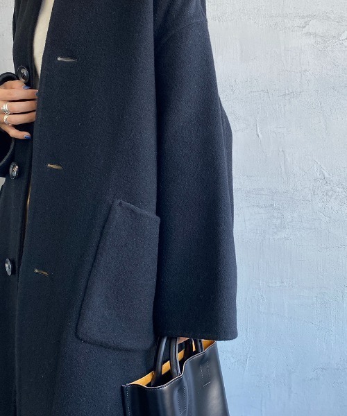 「LE GLAZIK」 ノーカラーコート 36 ベージュ レディース_画像8