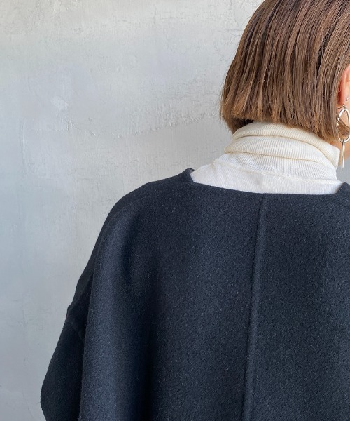 「LE GLAZIK」 ノーカラーコート 36 ベージュ レディース_画像9