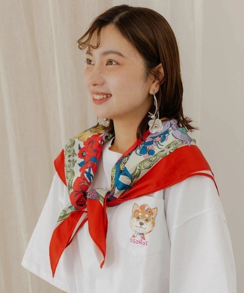 ScoLar（スカラー） tシャツ スカーフ付 ポケットTEE レディース