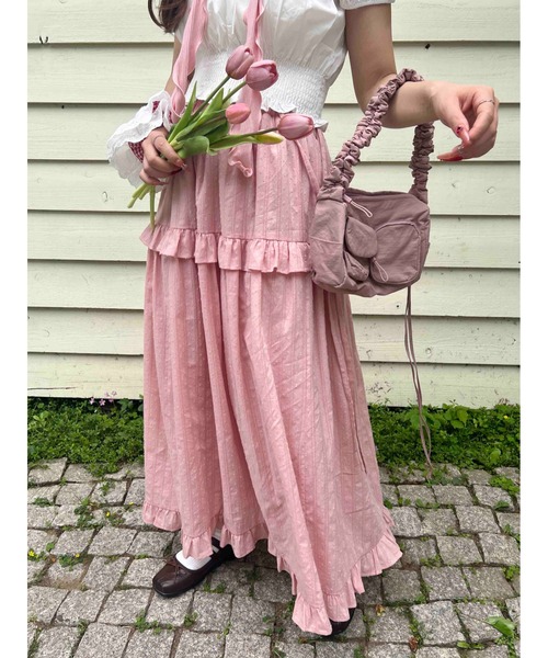 WC スカート コットンレースリボンロングスカート : ZOZOTOWN Yahoo!店