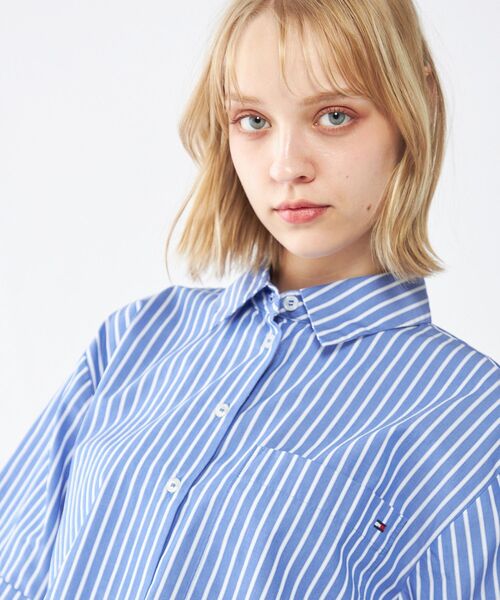 ブラウス シャツ ポプリンボクシーショートスリーブシャツ レディース TOMMY JEANS ブラウス シャツ ポプリンボクシーショートスリーブ